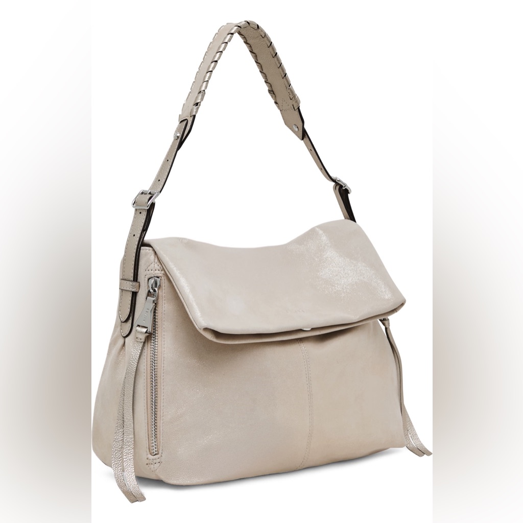 Aimee Kestenberg Bali Double Entry Leather Hobo Shoulder Bag In Light Pink